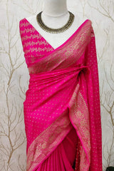 Pure Khadi Crepe Georgette Silk Saree image 6