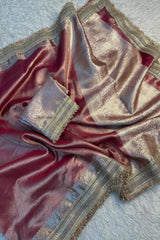 Banarasi Soft Tissue Silk Maharani Saree image 4