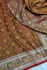 Mashru Silk Tanchui Banarasi Saree - Red image