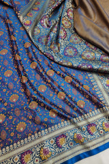 Mashru Silk Tanchui Banarasi Saree - Blue image