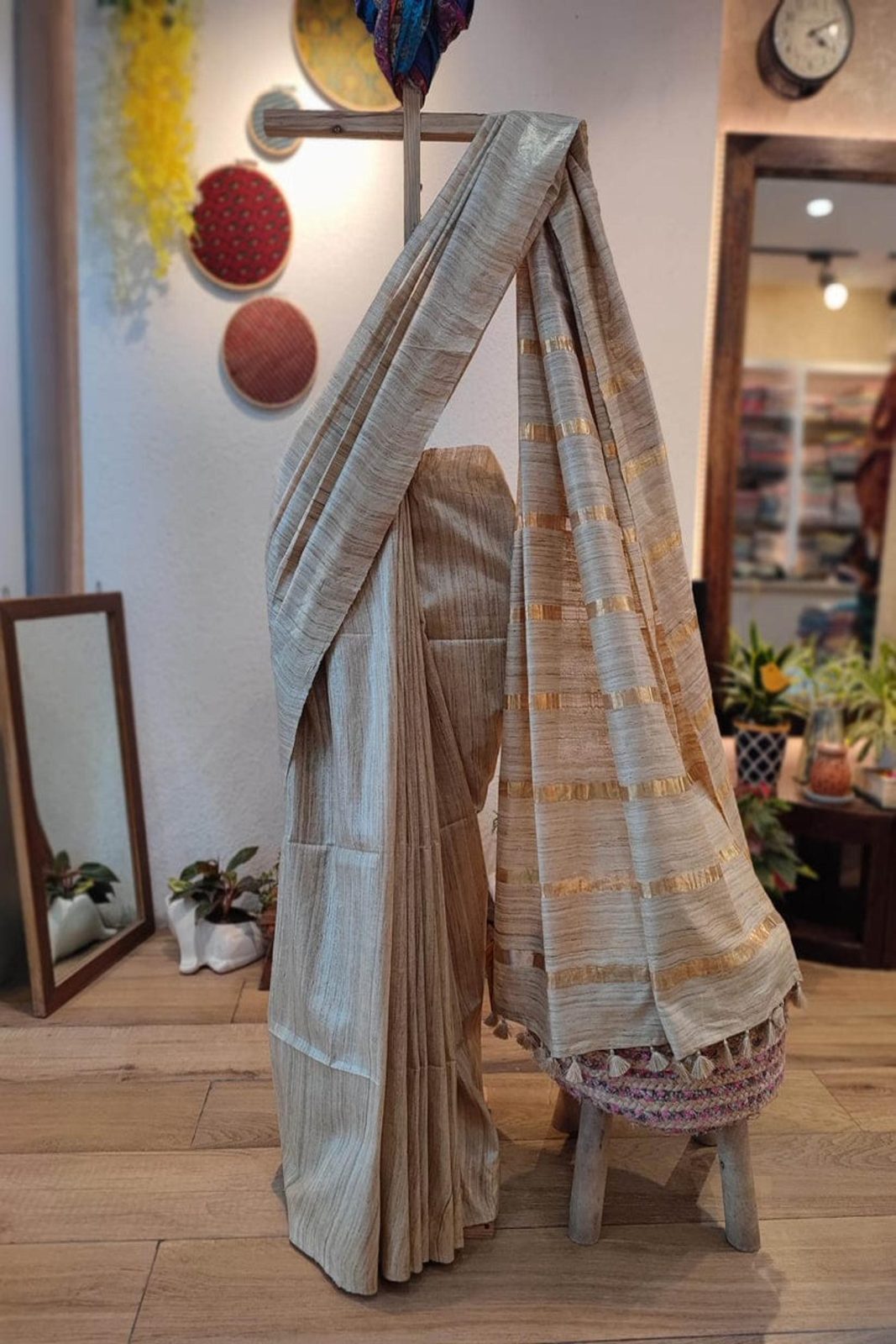 Pure Tussar Gichha Silk - Natural Tussar image