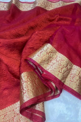 Banarasi soft Crushed Silk Saree image 1