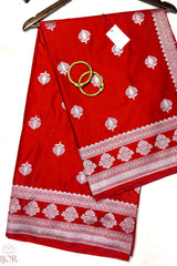 Crimson Red Mashru Silk Saree