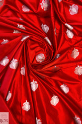 Crimson Red Mashru Silk Saree