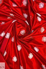 Crimson Red Mashru Silk Saree