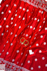 Crimson Red Mashru Silk Saree
