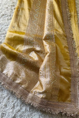 Kanak - Tissue Silk Saree with Stone work and Maharani Lace Golden