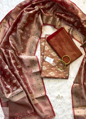 Kesar Pure Tissue Silk with Gold Zari Unstitched Suit