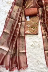 Kesar Pure Tissue Silk with Gold Zari Unstitched Suit