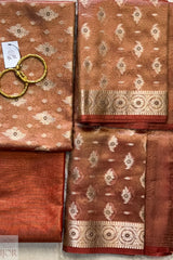 Kesar Pure Tissue Silk with Gold Zari Unstitched Suit