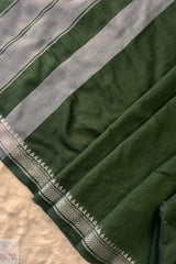 Prathama Pure Cotton Green Saree | Cotton Saree IJOR