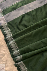 Prathama Pure Cotton Green Saree | Cotton Saree IJOR