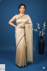 Sandalwood Glow Raga Tissue Saree
