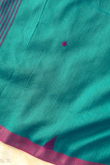 Teal Green Pure Mul Cotton Saree