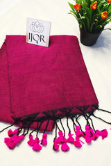Utsavi - Khes Khadi Cotton with Kalamkari Blouse Piece Wine color