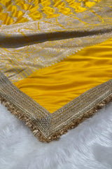 Mashru Silk Banarasi Saree Yellow