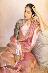 Banarasi Soft Glass Tissue Saree - Pink image