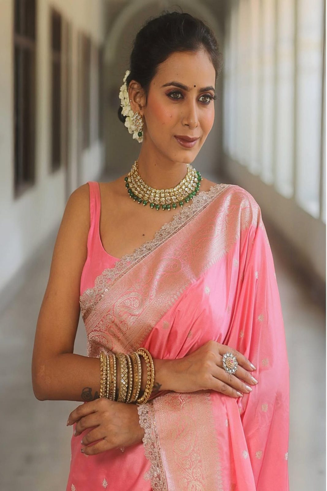Banarasi Soft Pure Mashru Silk Saree image 12