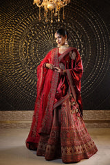 Rich Maroon Lehenga with Beaten Copper Shade image 1