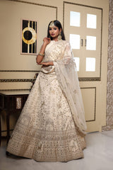 Almond Biege With Golden Embriodered Motifs Lehnga image 4