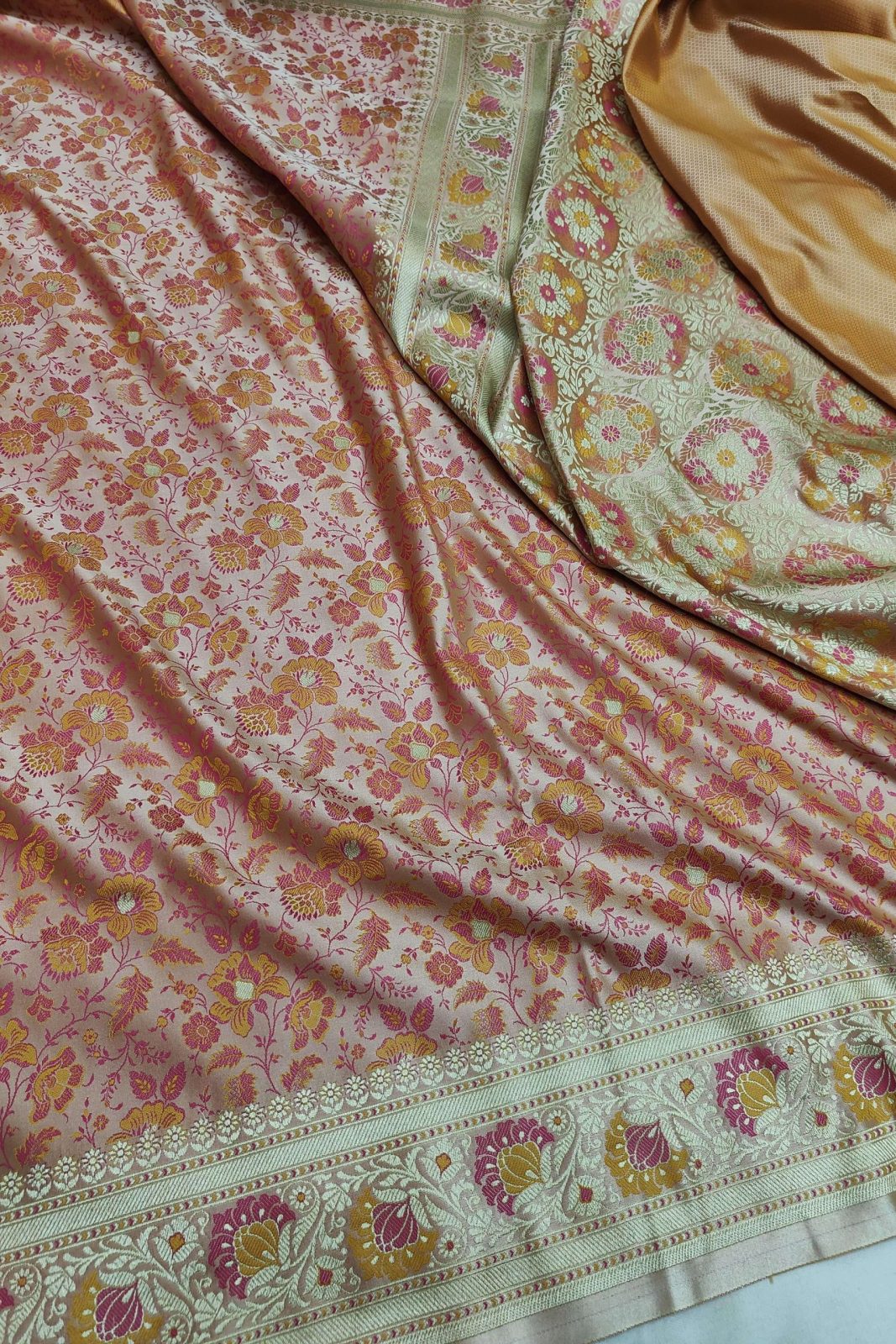 Mashru Silk Tanchui Banarasi Saree - Pink image