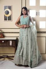 Light Emerald Color Lehenga image 0