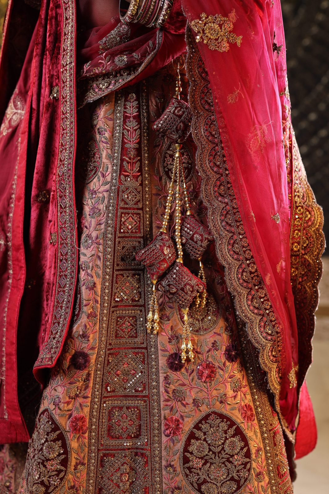 Rusted Rose Pink Embroidered Lehenga image 1
