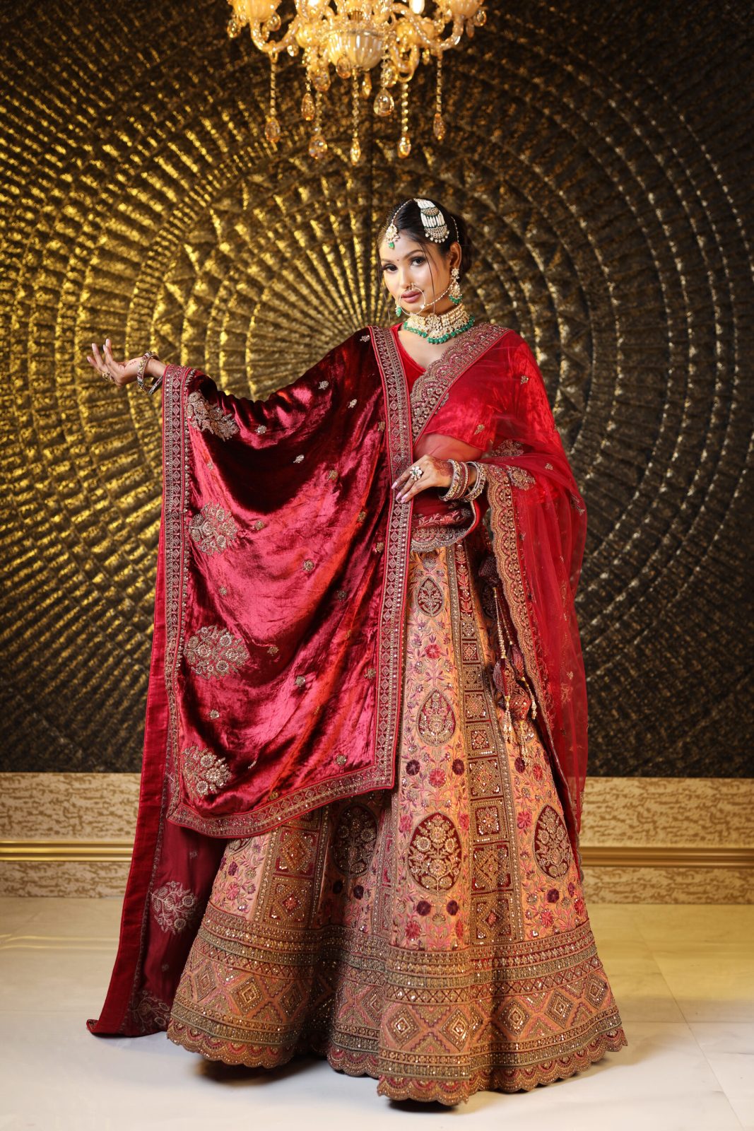 Rusted Rose Pink Embroidered Lehenga image 3
