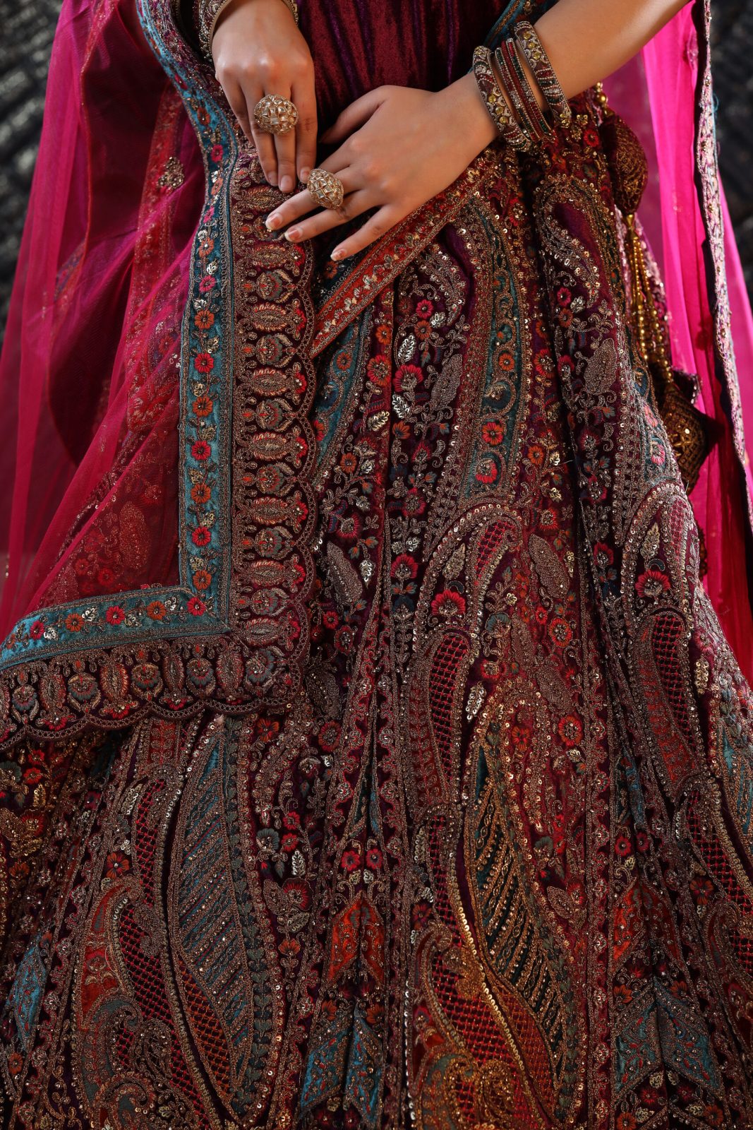 Wine Purple Sequin Lehenga image 2