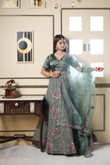 Basil Green Sequin Lehenga image 5
