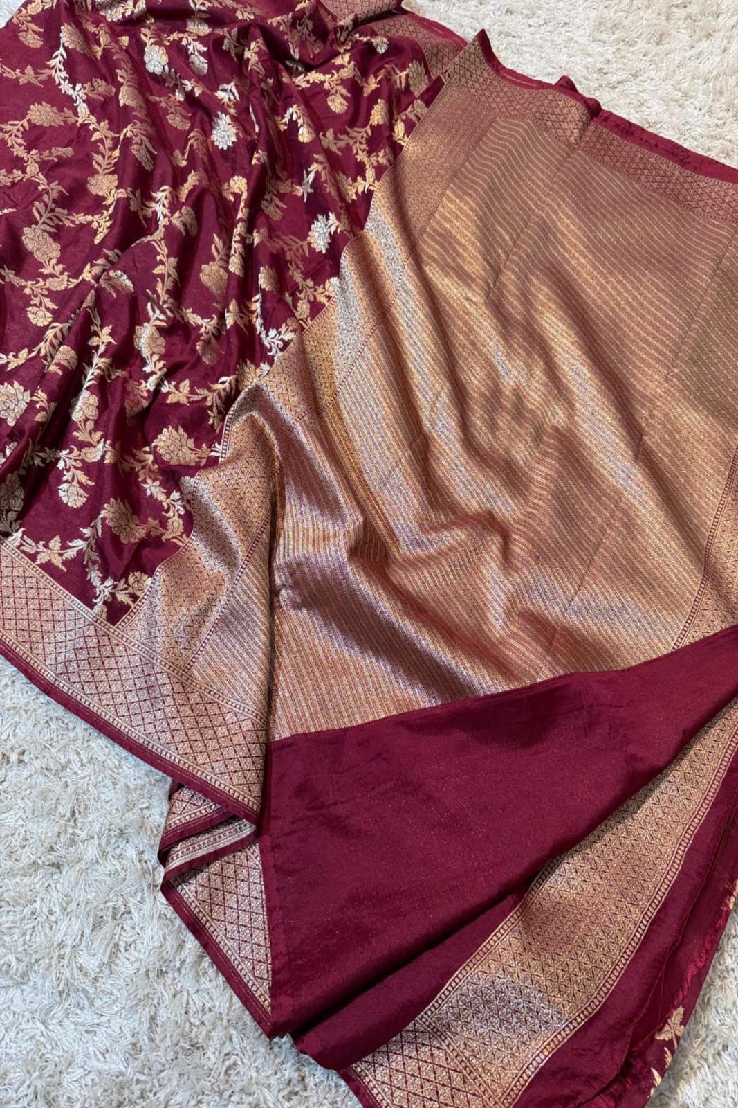 Banarasi Soft Khaddi Crepe Georgette Silk Saree image 5