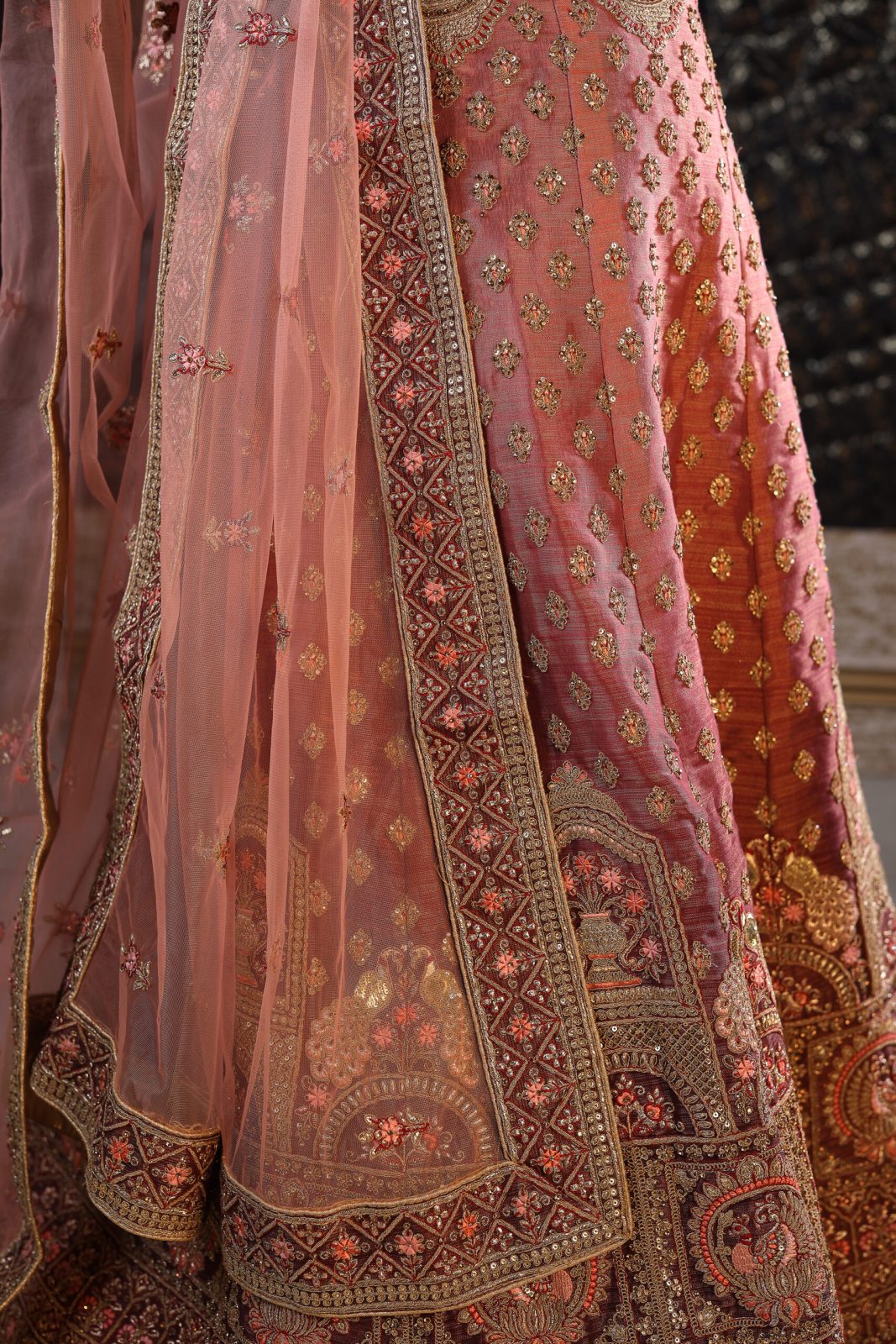 Cannon Pink Ombre Dark Lehenga image 3