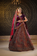 Wine Purple Sequin Lehenga image 0