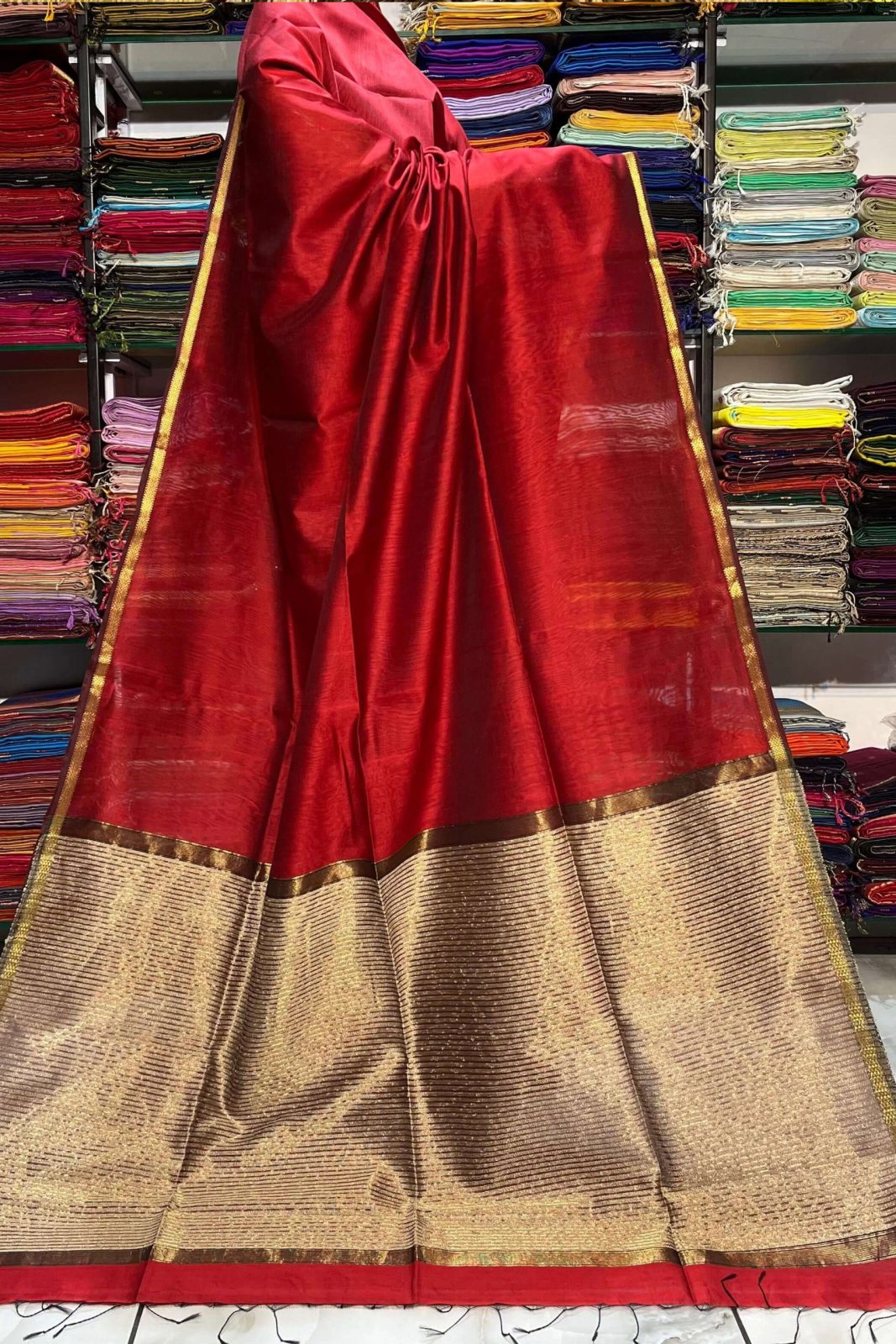 Maheshwari Handwoven Ghicha Pallu Saree image 3