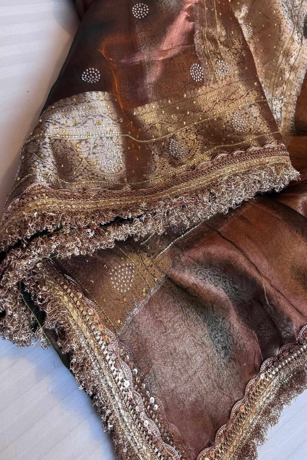 Banarasi Soft Maharani Glass Tissue Silk Saree image 1