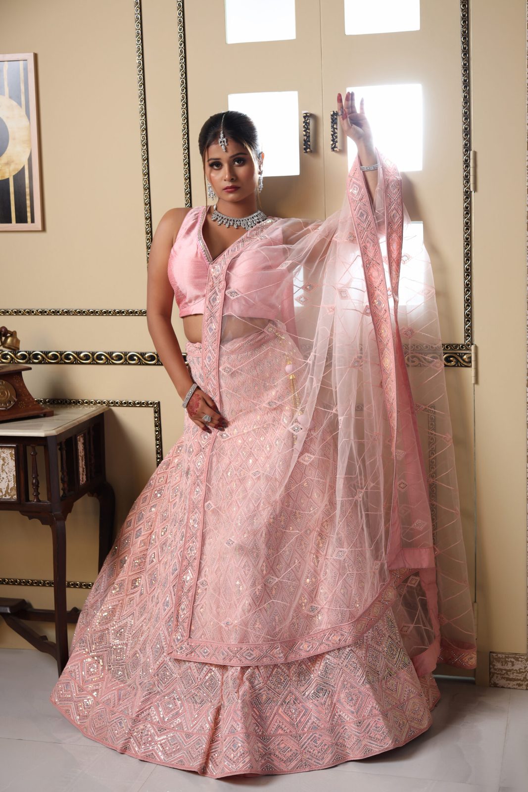 Flamingo Light Pink Lehenga image 4