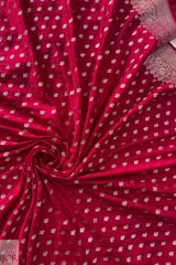 Nakshatras Crimson Red Banarasi Mashru Katan Silk Saree