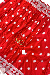 Crimson Red Mashru Silk Saree