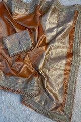 Banarasi Soft Tissue Silk Maharani Saree showing pallu with intricate zari work