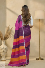 Gulabi Pure Linen Cotton Saree