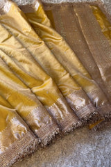 Kanak - Tissue Silk Saree with Stone work and Maharani Lace Golden