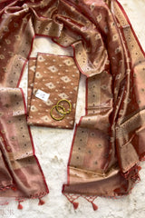 Kesar Pure Tissue Silk with Gold Zari Unstitched Suit