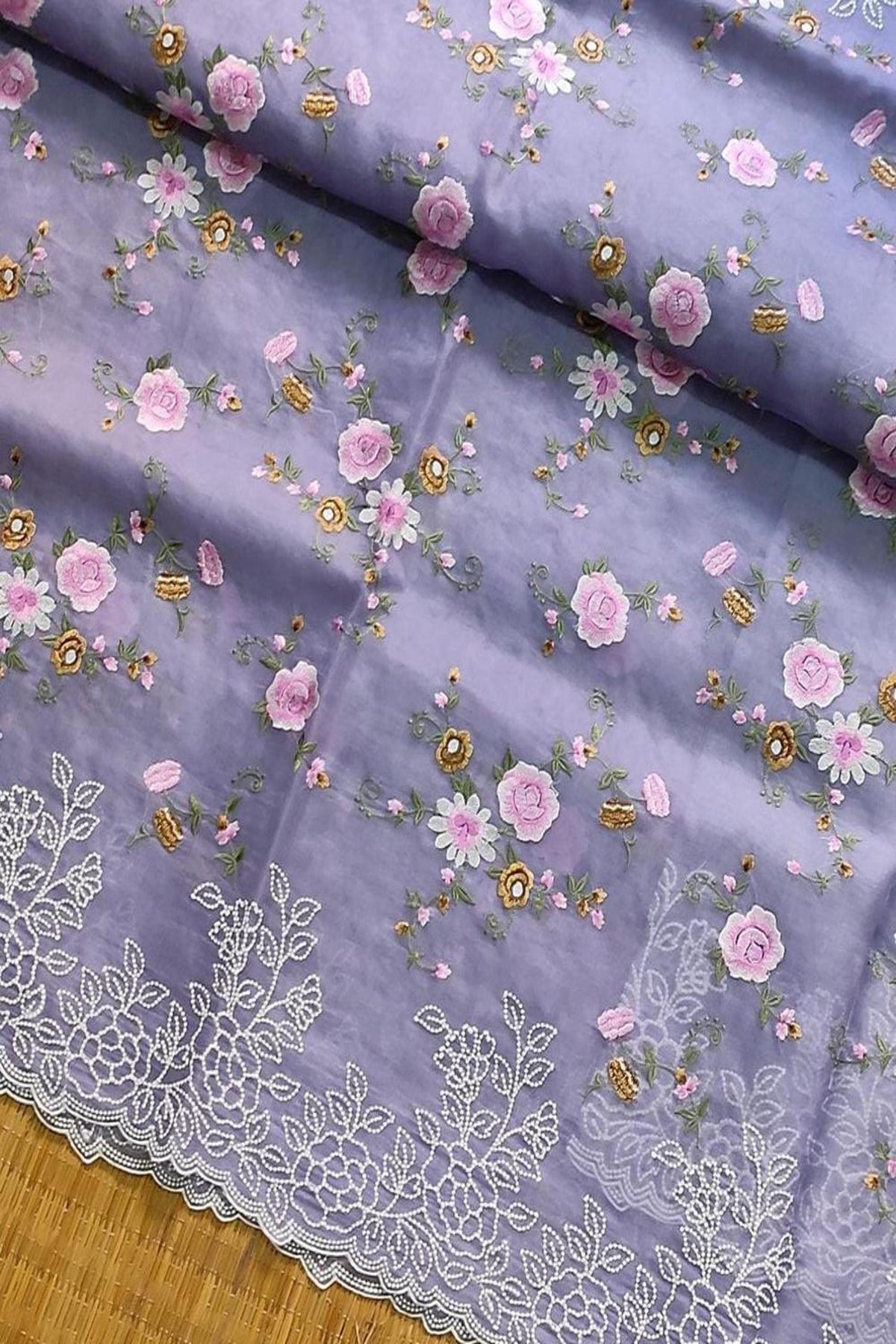 Banarasi Soft Organza Silk Saree Purple
