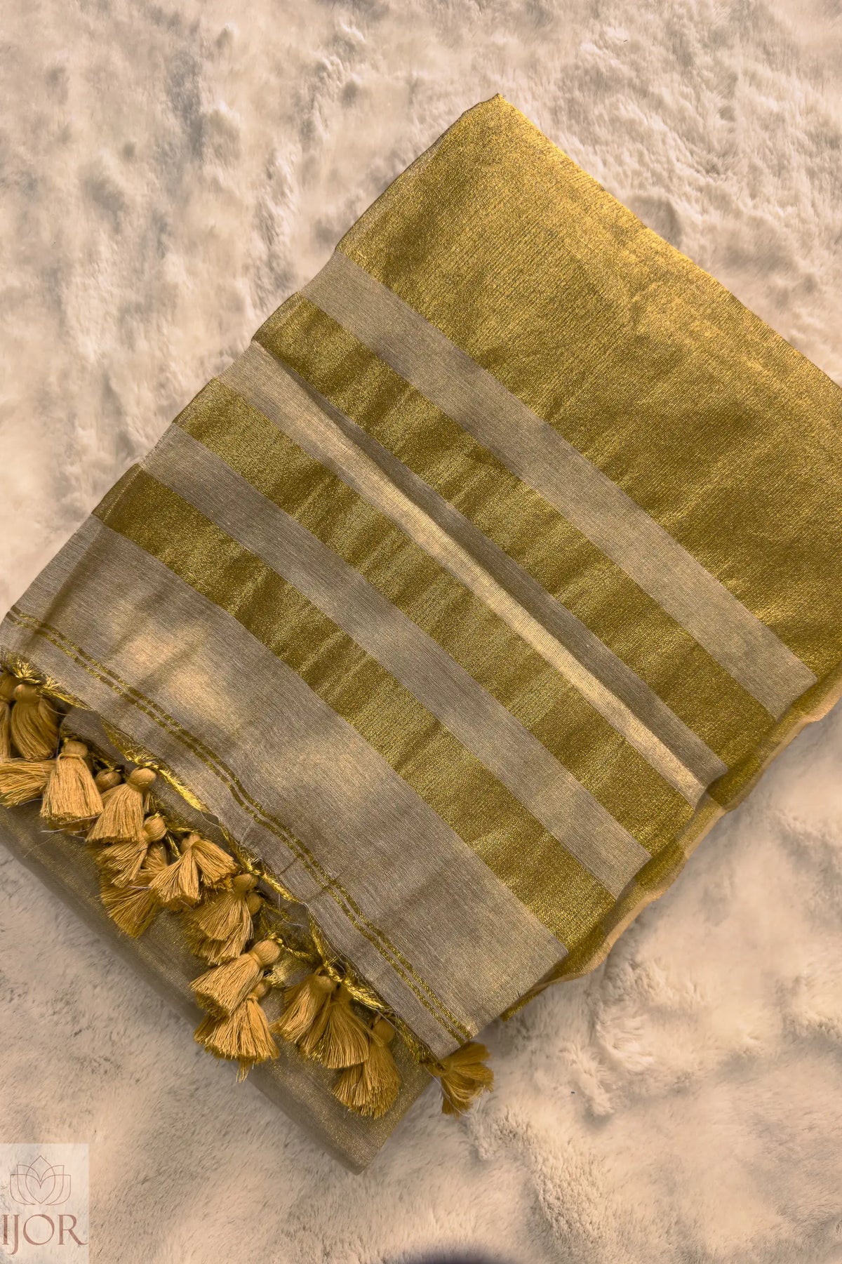 Rajasi Shaan Golden Zari Pure Tissue Cotton Saree | Cotton Saree IJOR
