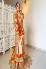 Banarasi Glass Tissue Silk Saree Rustic Gold