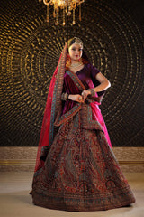 Wine Purple Sequin Lehenga image 1