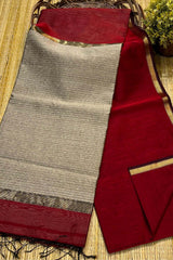 Maheshwari Handwoven Ghicha Pallu Saree image 0