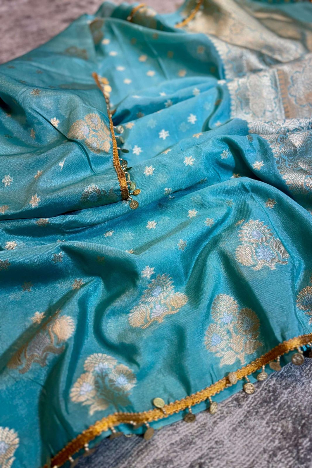 Soft katan dyeable Saree image 3
