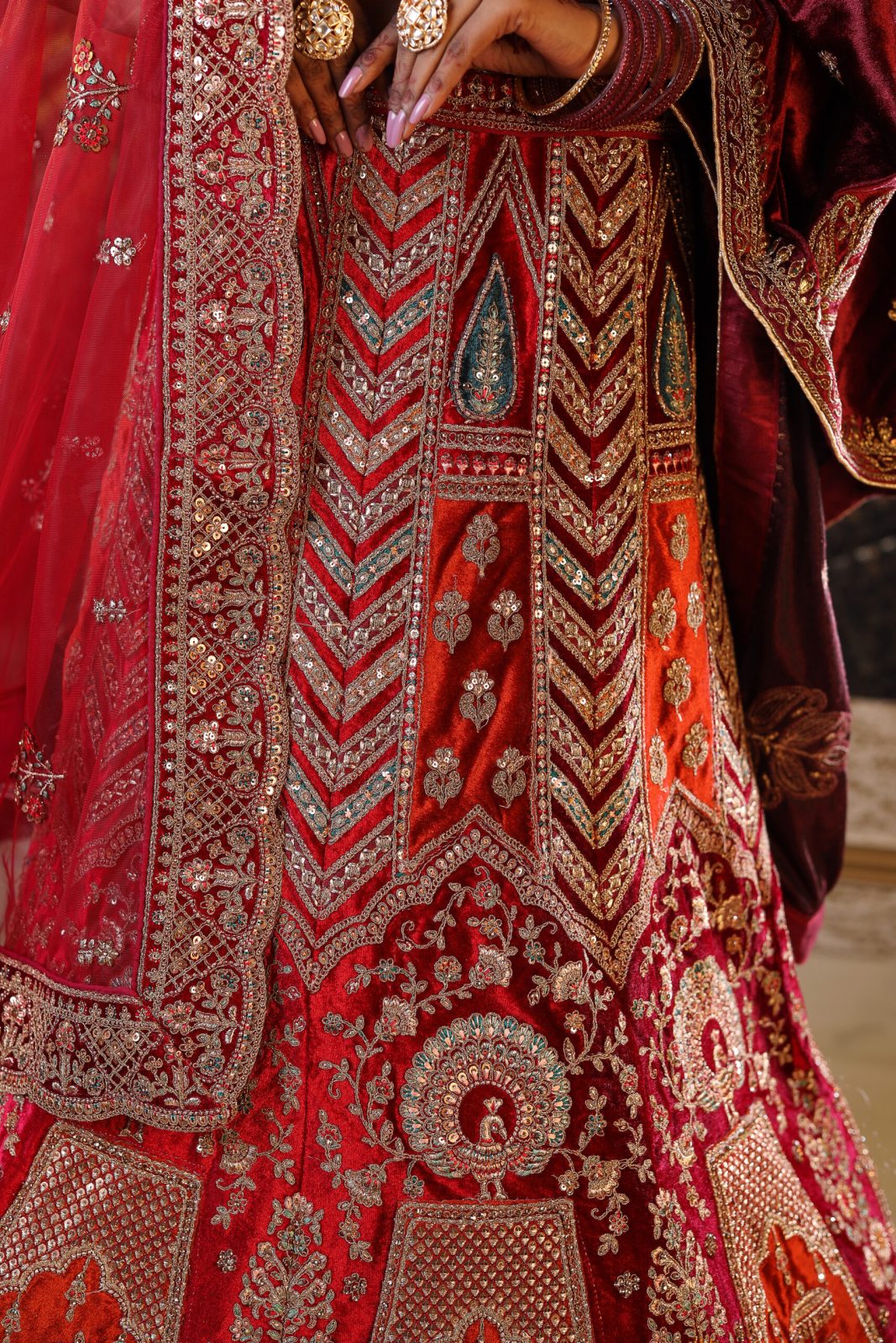 Rosewood Maroon Red Lehenga image 3