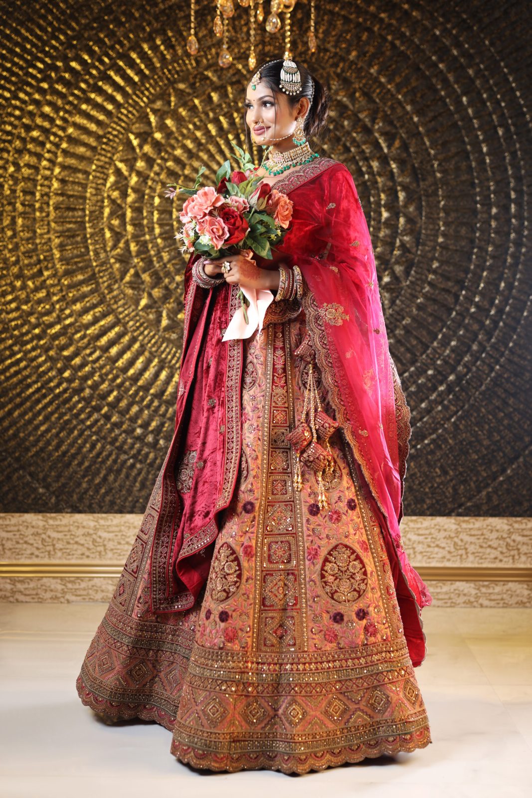 Rusted Rose Pink Embroidered Lehenga image 0
